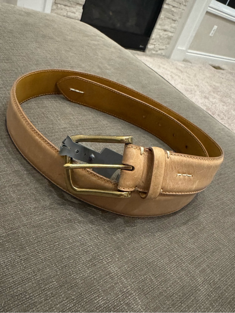 Allen Edmonds Tan Smooth soft leather belt. Made in the USA. Pick your size